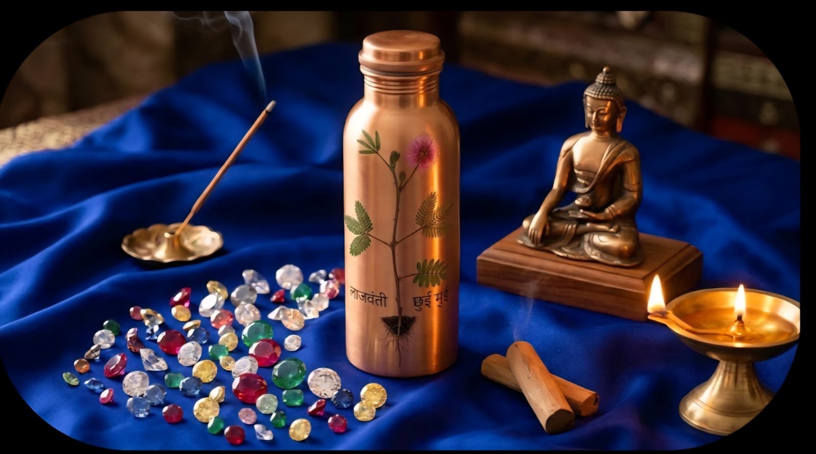 Lajwanti Engraved Copper Bottle